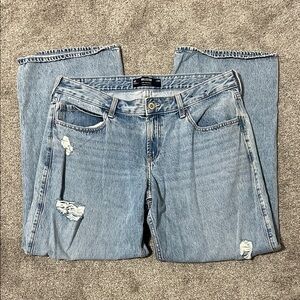 Hollister Light Blue Distressed Flare Jeans